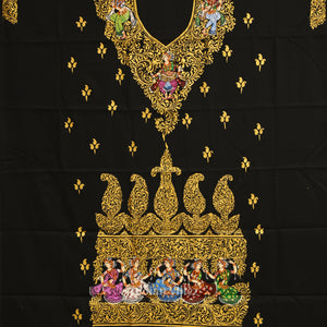 Exclusive Black Nartaki Theme Pattachitra Kurti Dress Material