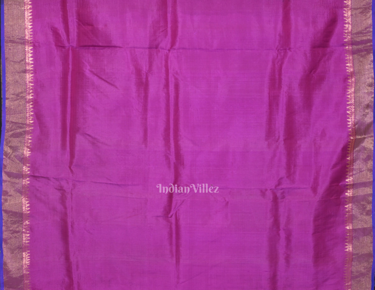 Mauve Dual Tone with Purple Handwoven Bishnupuri Silk Saree