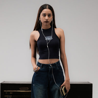 SUPERKICKS | CROP TOP { NAVY BLUE