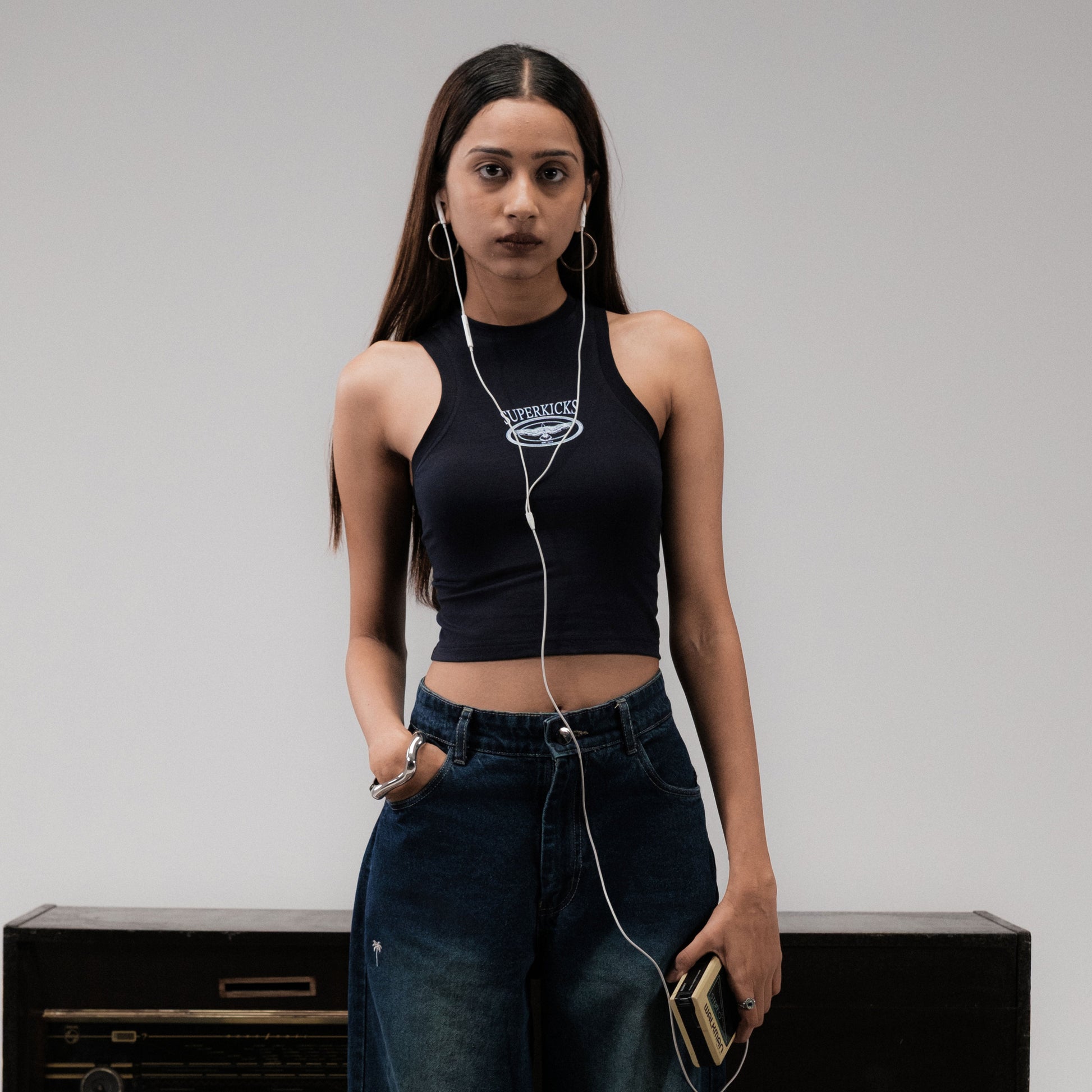 SUPERKICKS | CROP TOP { NAVY BLUE