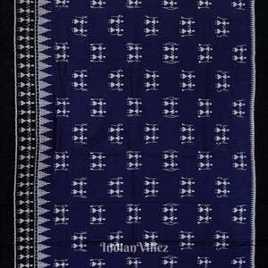 Blue Tribal Odisha Ikat Pure Sambalpuri Cotton Saree