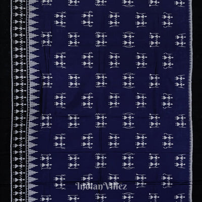 Blue Tribal Odisha Ikat Pure Sambalpuri Cotton Saree