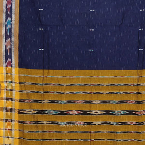Indigo Blue Odisha Ikat Maniabandha Cotton Saree