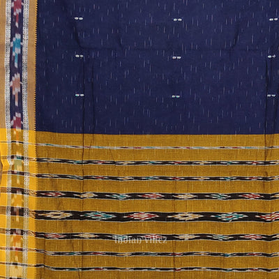 Indigo Blue Odisha Ikat Maniabandha Cotton Saree