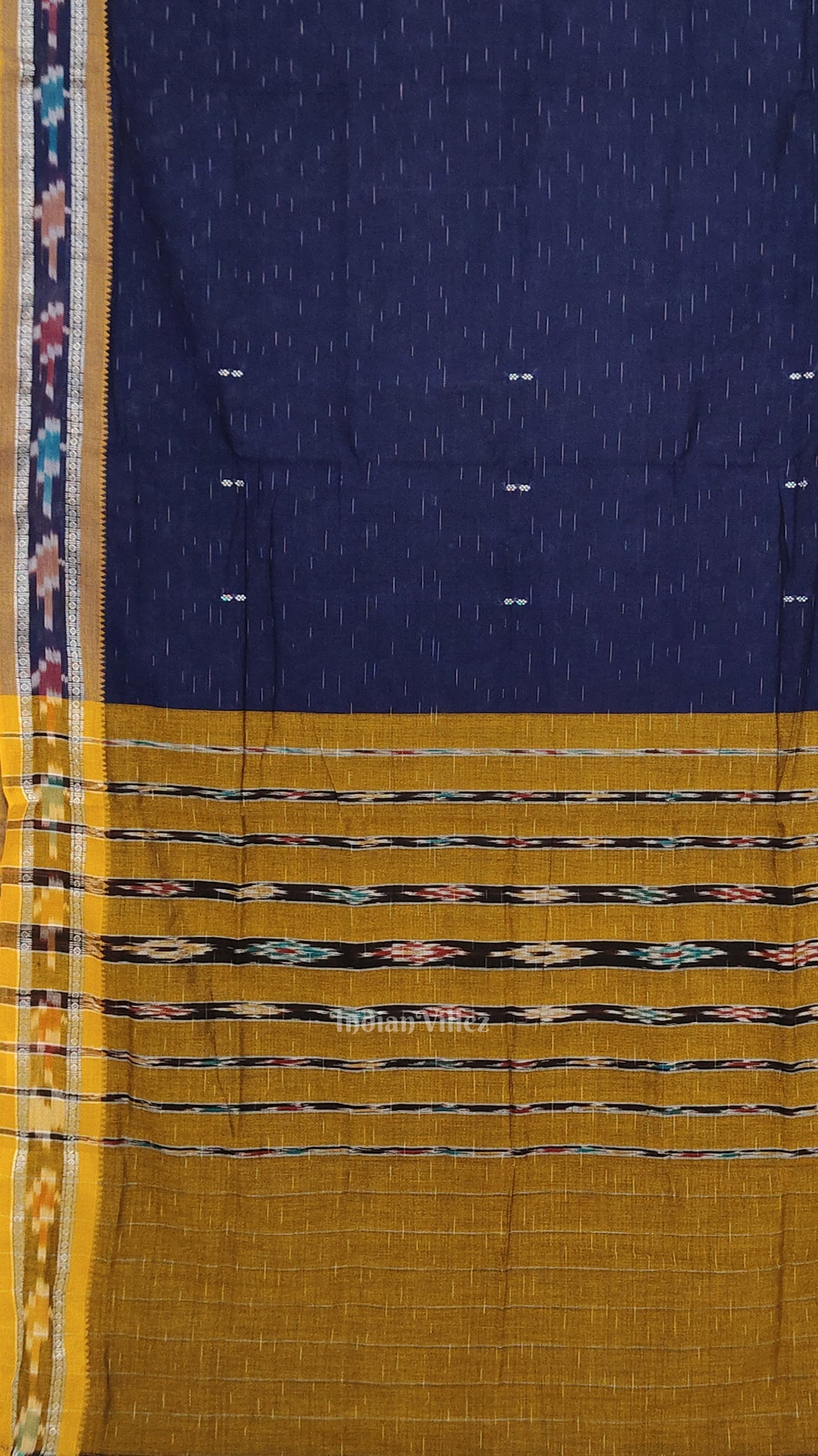 Indigo Blue Odisha Ikat Maniabandha Cotton Saree