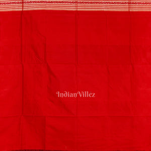 Black With Red Sambalpuri Pasapalli Theme Ikat Sambalpuri Silk Saree