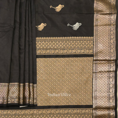Black Designer Pure Banarasi Katan Silk Saree