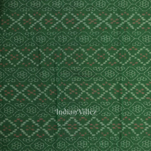 Green Flower Pasapali Sambalpuri Odisha Ikat Cotton Fabric