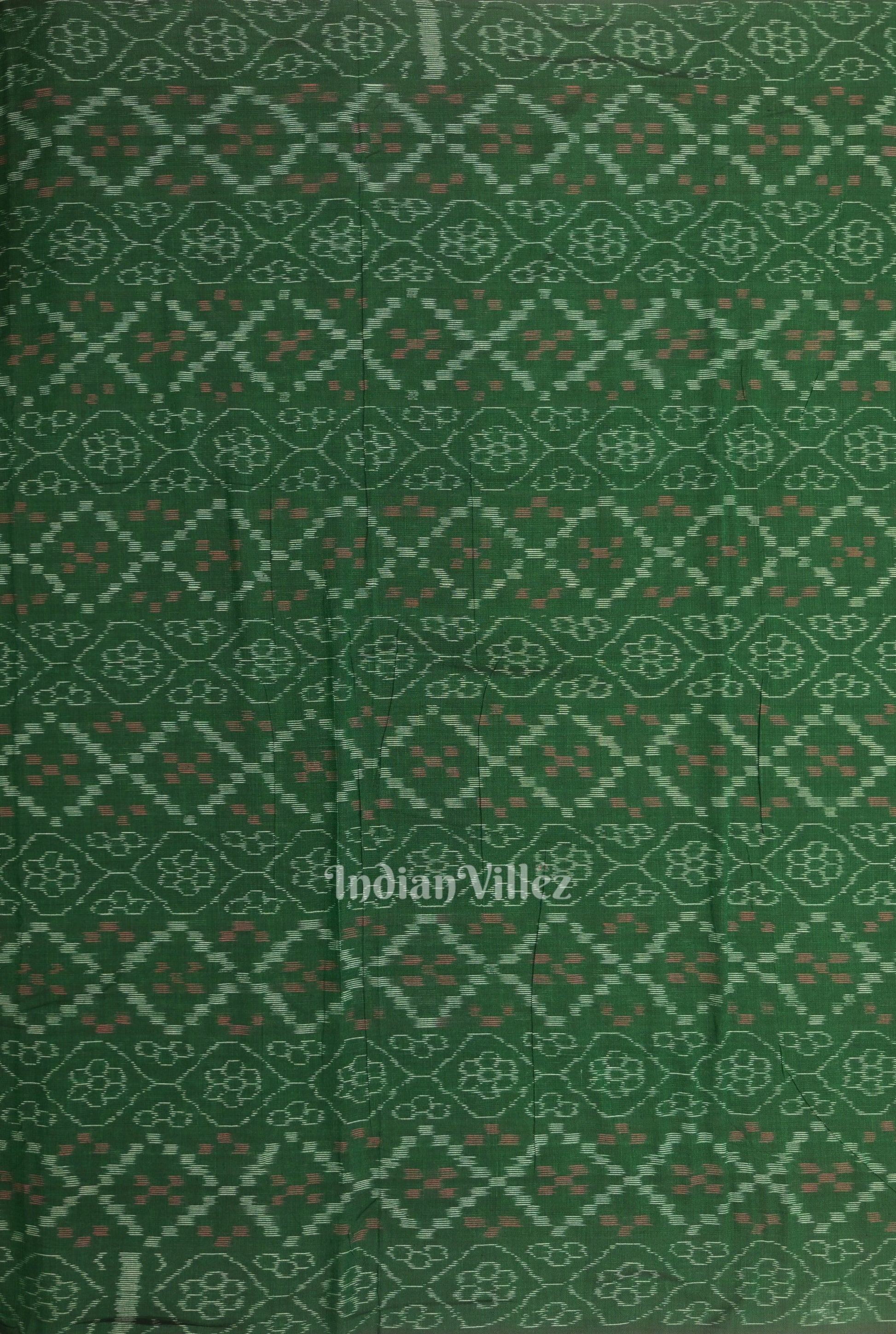 Green Flower Pasapali Sambalpuri Odisha Ikat Cotton Fabric