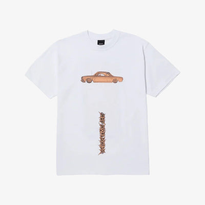 HUF | CAR CLUB T-SHIRT  { WHITE