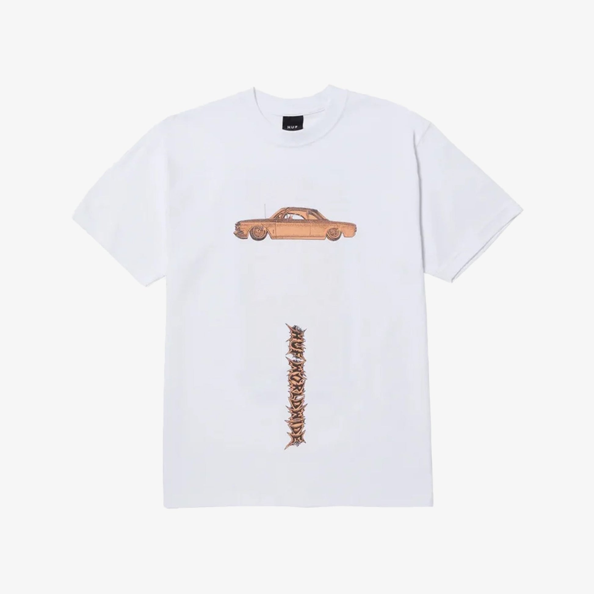 HUF | CAR CLUB T-SHIRT  { WHITE