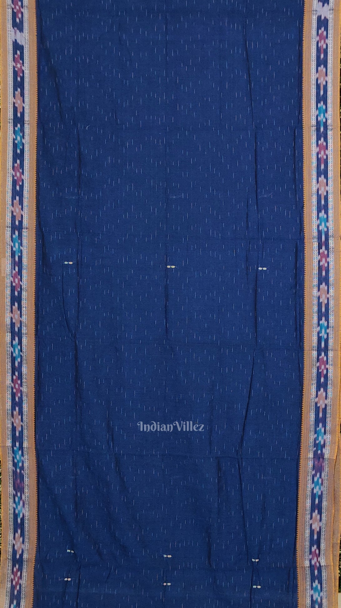Blue Odisha Ikat Maniabandha Cotton Saree