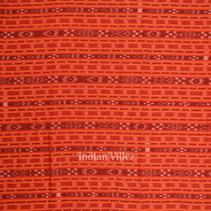 Red Stripes Sambalpuri Odisha Ikat Cotton Fabric