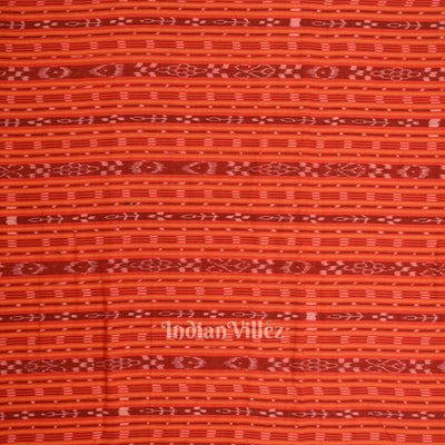 Red Stripes Sambalpuri Odisha Ikat Cotton Fabric
