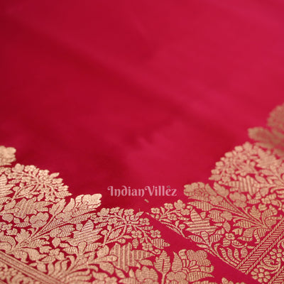 Exclusive Bright Pink Pure Soft Mashru Satin Silk Banarasi Saree