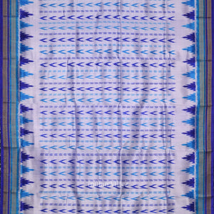 Silver Purple Odisha Ikat Khandua Silk Saree