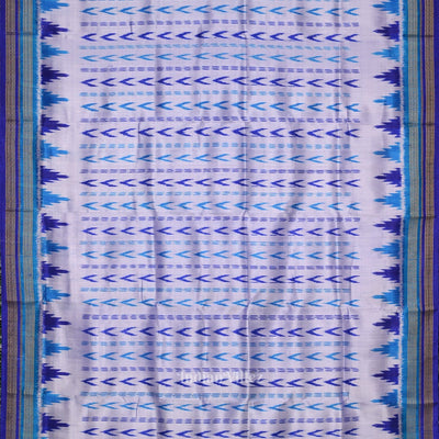 Silver Purple Odisha Ikat Khandua Silk Saree