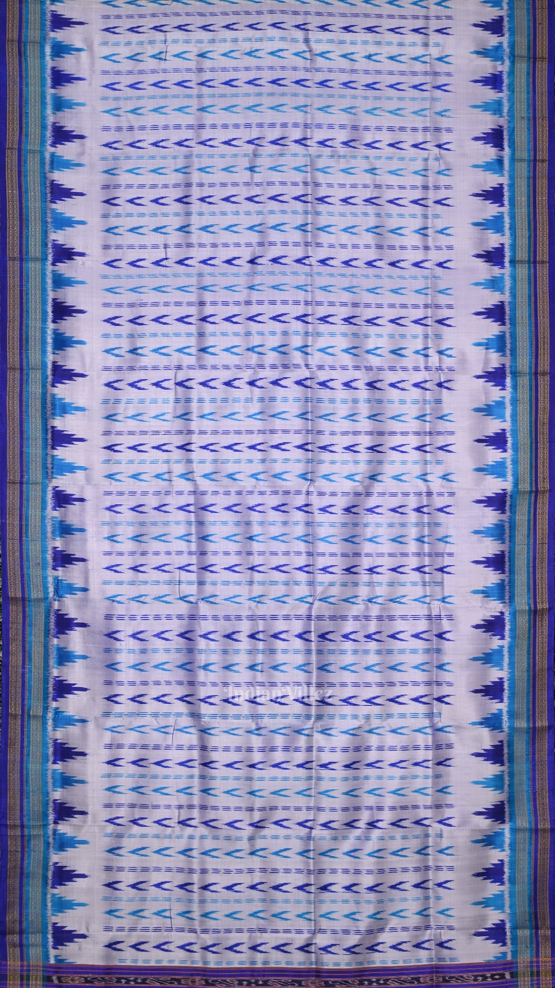 Silver Purple Odisha Ikat Khandua Silk Saree