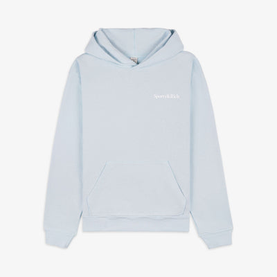 SPORTY & RICH | EAT MORE VEGGIES HOODIE { BABY BLUE/WHITE