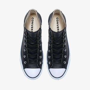 Converse | CHUCK TAYLOR ALL STAR LEATHER PLATFORM HI { BLACK/WHITE