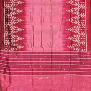 Onion Pink Red Buti Design Odisha Ikat Contemporary Silk Saree