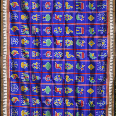 Royal Blue Nabakothi Odisha Ikat Khandua Silk Saree