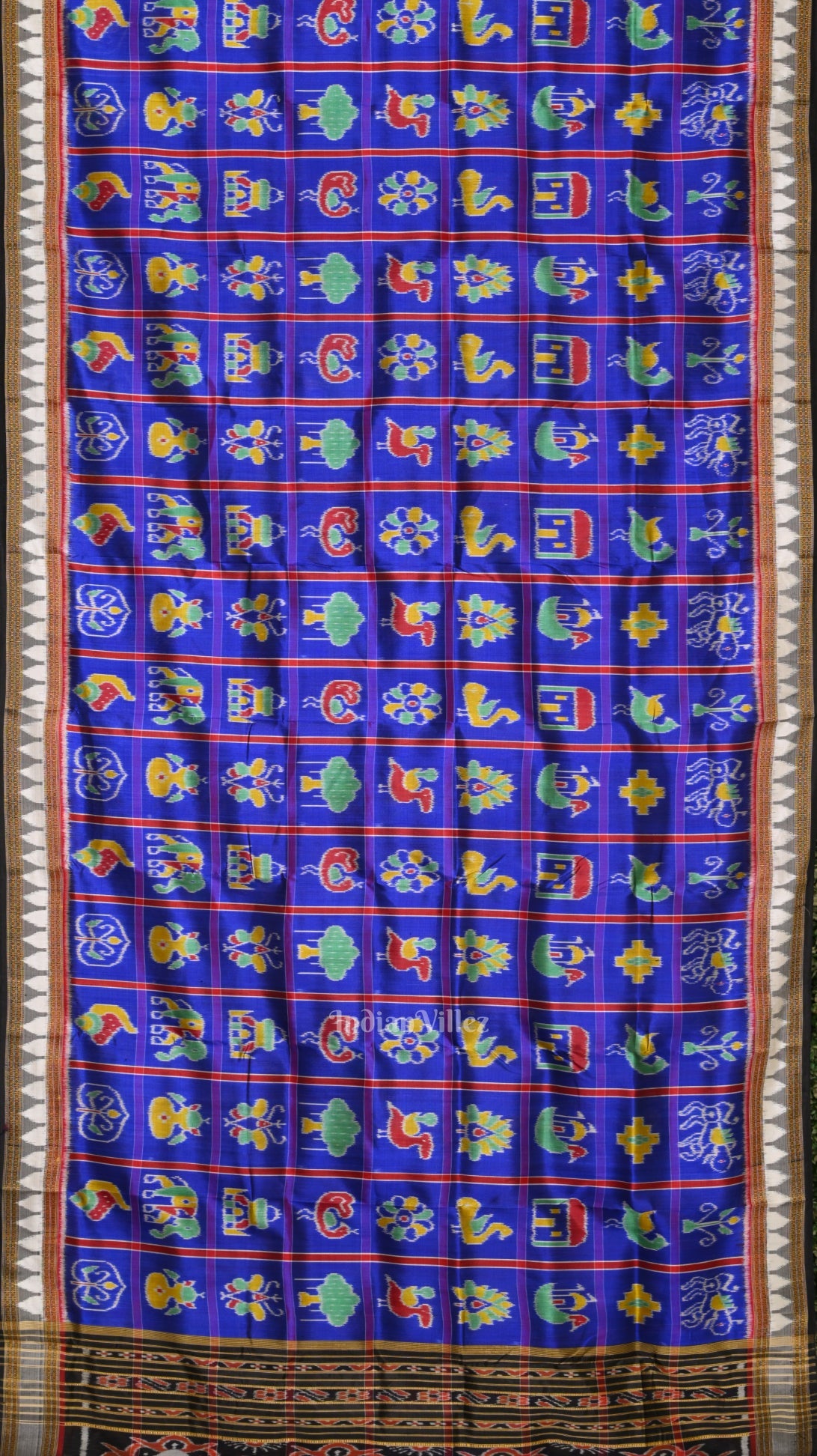 Royal Blue Nabakothi Odisha Ikat Khandua Silk Saree