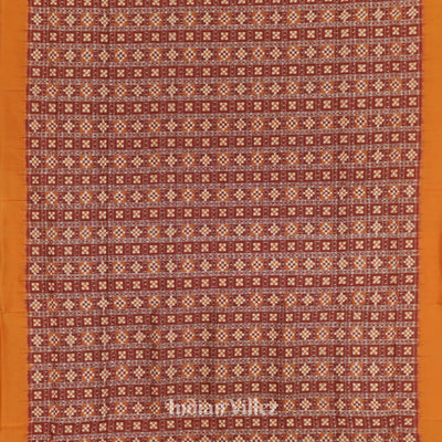 Red Pasapali Odisha Ikat Sambalpuri Silk Saree