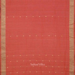 Peach Butta Design Cotton Paithani Saree