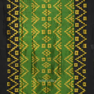 Green Yellow Pasapali Contemporary Designer Silk Saree