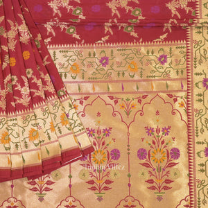 Rani Pink Dual Tone Meenakari Banarasi Katan Silk Saree