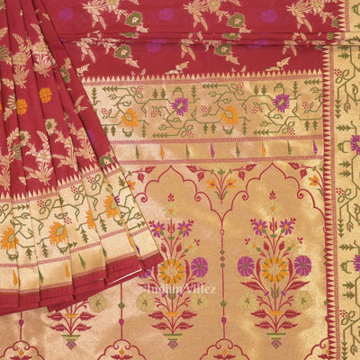 Rani Pink Dual Tone Meenakari Banarasi Katan Silk Saree