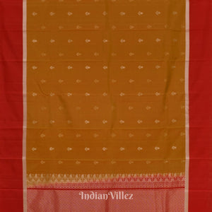 Reddish Golden Yellow Pure Kanjivaram Soft Silk Saree