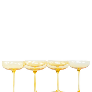 Estelle Colored Champagne Coupe Stemware - Set of 6 {Yellow}