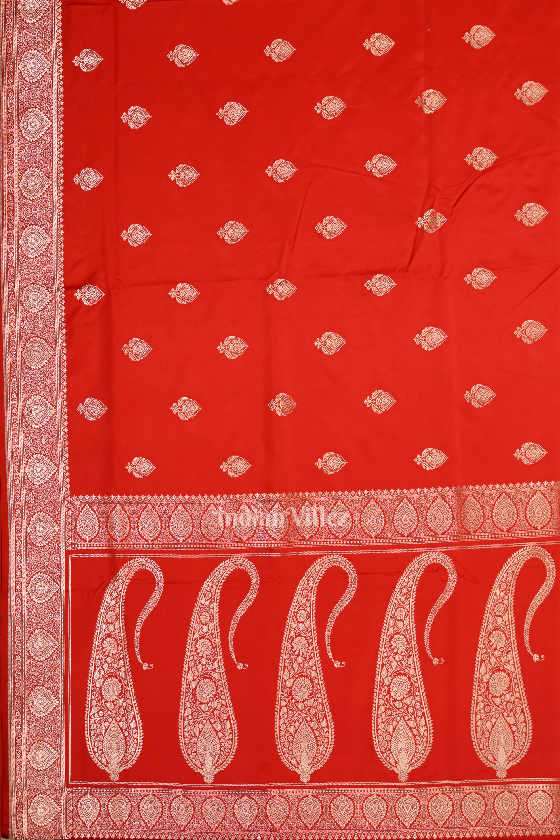 Stunning Bridal Red Soft Pure Mashru Satin Silk Banarasi Saree