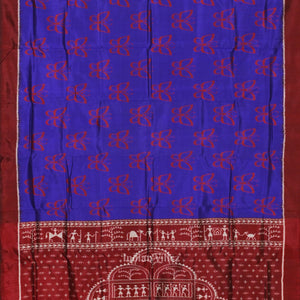 Blue Butterfly Design with Tribal Anchal Contemporary Designer Saree