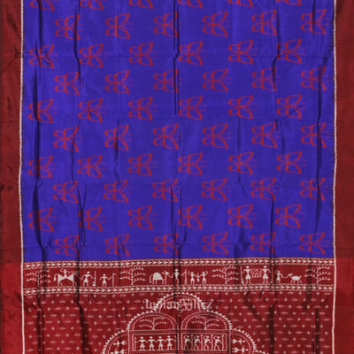 Blue Butterfly Design with Tribal Anchal Contemporary Designer Saree