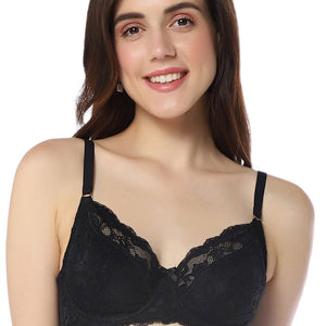 Luxe Support Non-Padded Wired Bra  - Black