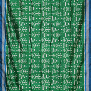 Green Blue Tribal Theme Contemporary Designer Silk Saree