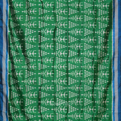 Green Blue Tribal Theme Contemporary Designer Silk Saree