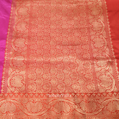 Rani Pink Designer Pure Banarasi Katan Silk Saree