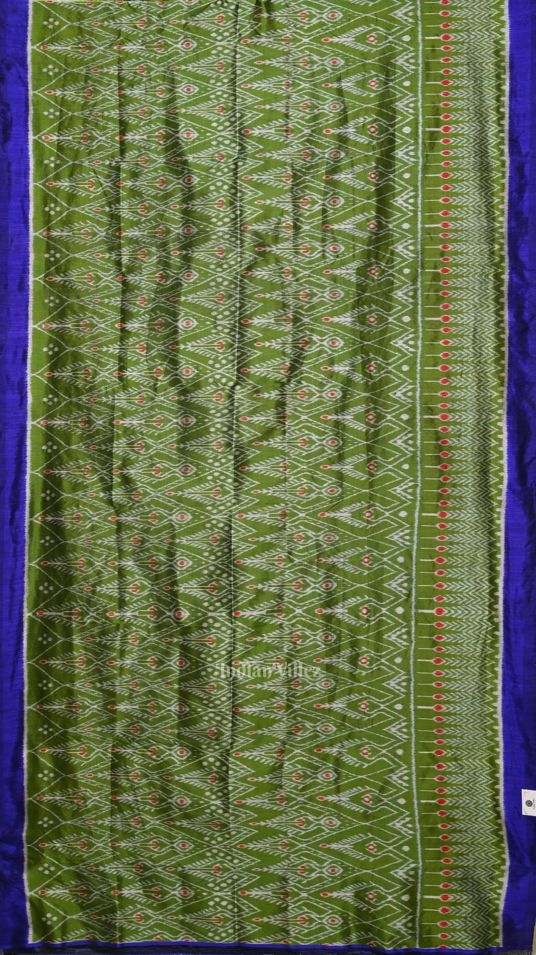 Green Blue Cambodian Inspired Designer Contemporary Silk Saree