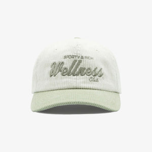 SPORTY & RICH | DRAFT CORDUROY HAT { WHITE/SAGE