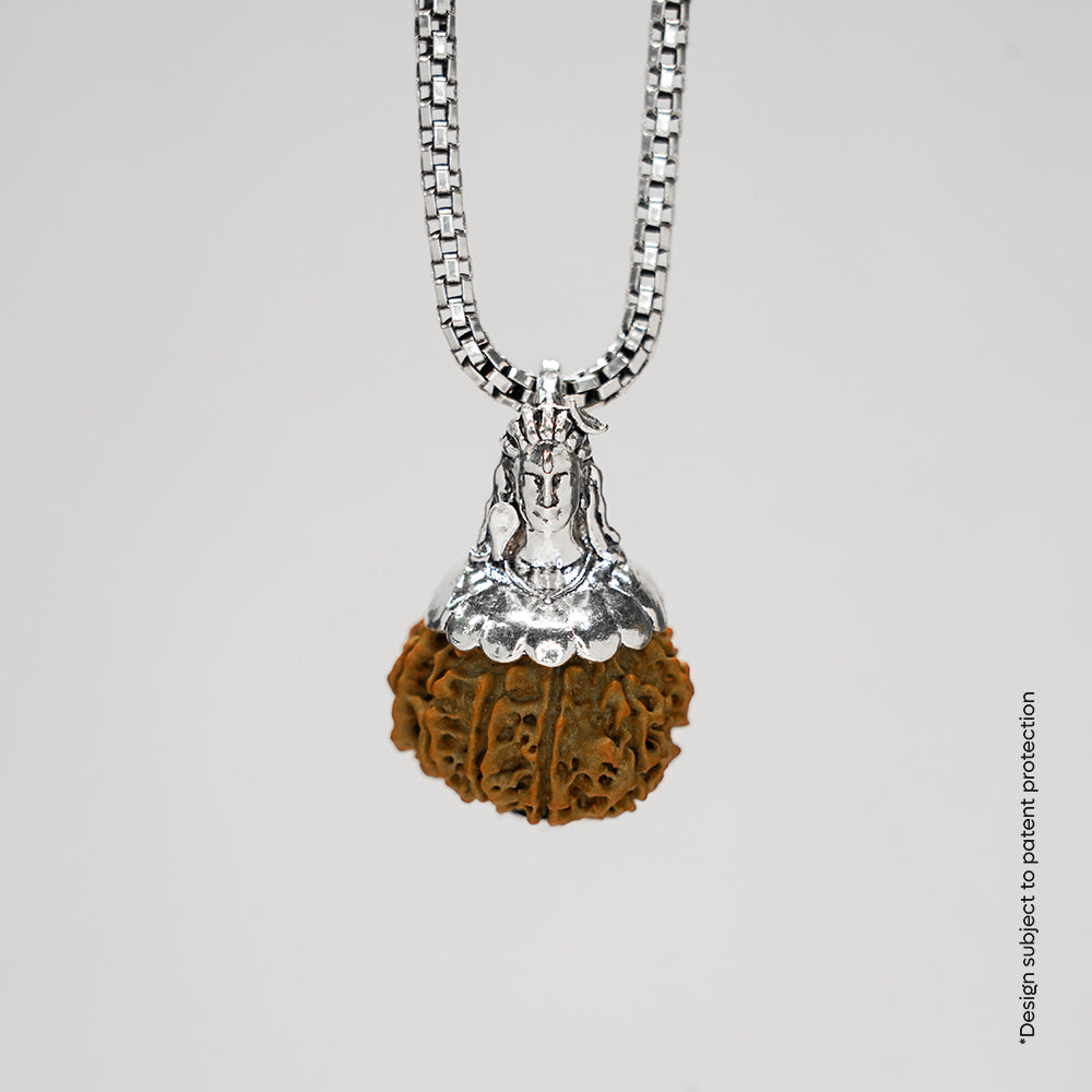Adiyogi Pendant (11 Mukhi Nepali Rudraksha) With Chain