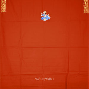 Orange Doli Barat Hand-Painted Pattachitra Dress Material