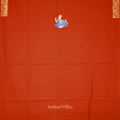 Orange Doli Barat Hand-Painted Pattachitra Dress Material