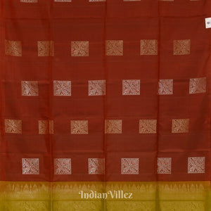 Maroon With Parrot Green Pure Kanjivaram Soft Silk Saree