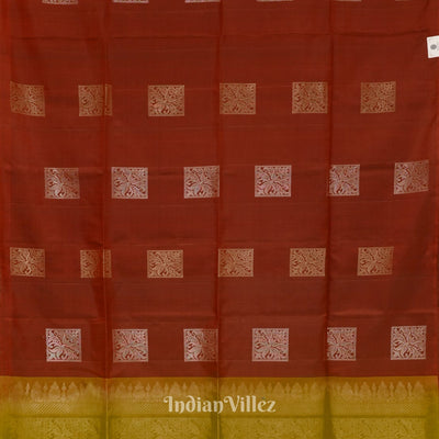 Maroon With Parrot Green Pure Kanjivaram Soft Silk Saree