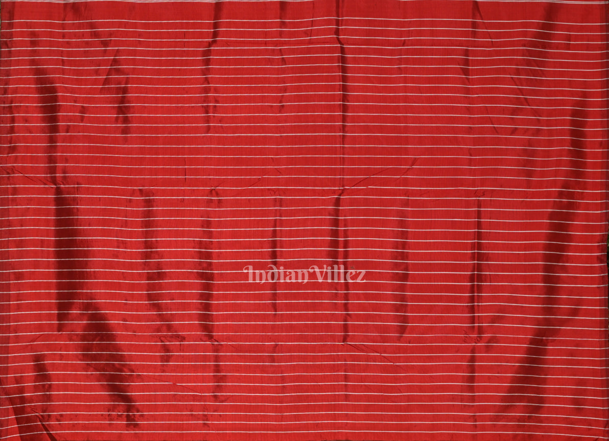 Mustard Yellow Red  Pasapali Odisha Ikat Contemporary Designer Silk Saree