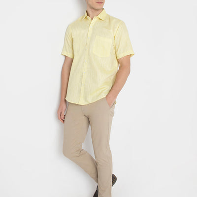 Cotton Linen Half Sleeve Shirt